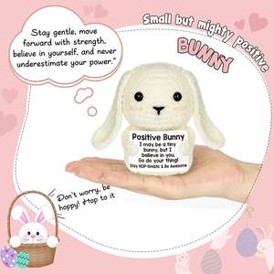 Crochet fait main lapin en peluche doux animal en peluche cadeau pour enfants filles Pâques Graduation anniversaire - Product Image 2