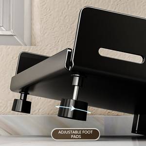 Organiseur d'<span class=keywords><strong>épices</strong></span> de comptoir de cuisine <span class=keywords><strong>à</strong></span> 2 niveaux en métal réglable en hauteur, <span class=keywords><strong>étagère</strong></span> de comptoir antirouille avec porte-couteaux pour garde-manger - Product Image 4