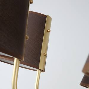 Lámpara Colgante Moderna Personalizada con Pantalla de Tela, Iluminación Decorativa LED de Latón, Lámpara Lineal de Lino para el Hogar - Product Image 3