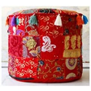 Indian Handmade Multi-Colour Patchwork <b>Pouf</b> Cover Cotton Floor Pillow for Customize Size Available Wholesale Price - Product Image 3