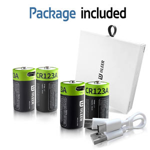 Iileer แบตเตอรี่ลิเธียมไอออน500มิลลิแอมป์ CR123A 3.7โวลต์1850mWh USB ชาร์จไฟได้ - Product Image 6