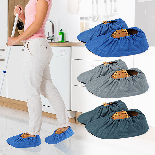 Reusable Mesh Shoe Covers Breathable Dustproof Anti Slip Elastic Cuff for Indoor Cleaning and Glass Walkway Shoe Covers