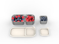 AOHEA Boîte à goûter en acier inoxydable 304 pour adultes, anti-fuite, avec accessoires chauds américains et australiens, tasse à sauce, tasse à yaourt
