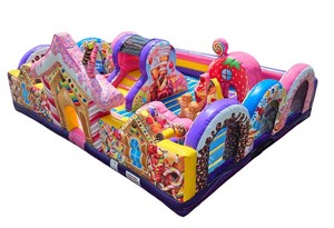Grande structure gonflable de terrain de jeu Candy Land avec <span class=keywords><strong>obstacles</strong></span>, château gonflable Candy Land pour tout-petits - Product Image 3