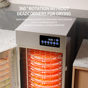 Déshydrateur alimentaire rotatif avec grandes plateaux de 300 mm, grande capacité de 12 niveaux pour usage domestique et commercial de petite taille - Product Image 4