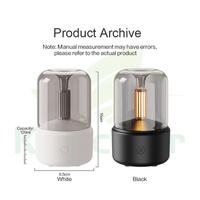 Humidificateur d'air ultrasonique USB à lumières chaudes, diffuseur d'aromathérapie à la lumière de bougie, humidificateur à brume fraîche pour le bureau et la maison