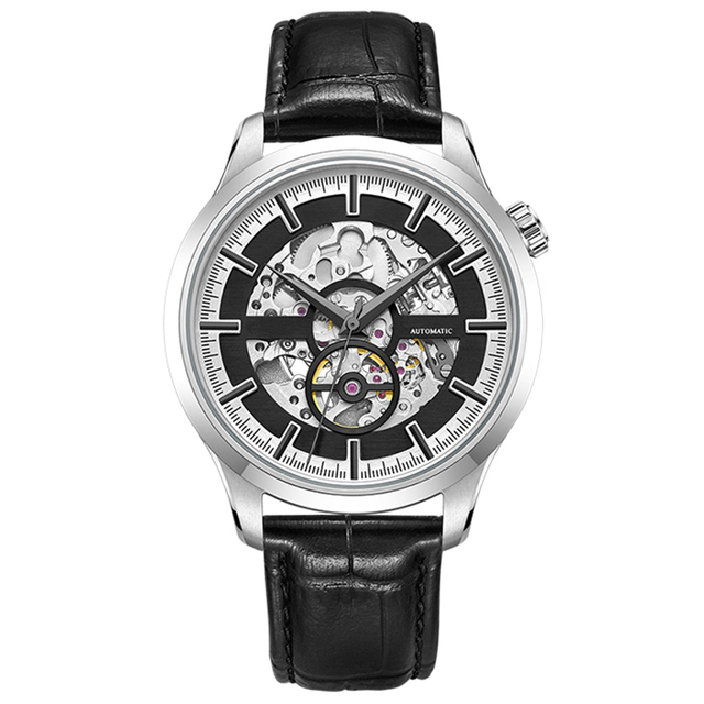 New Arrival Luxury Custom All Stainless Steel Skeleton Automatic Mechanical Watch for Men U2999