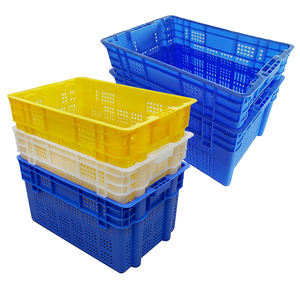 Cajas <span class=keywords><strong>de</strong></span> Almacenamiento Reutilizables <span class=keywords><strong>de</strong></span> Malla <span class=keywords><strong>de</strong></span> Plástico HDPE Reversible, Apilables y Encajables para Pescado y Verduras - Product Image 1