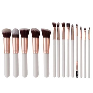 14pcs Wood Handle Synthetic Hair Makeup Brush Set for <b>Foundation</b> Eyeshadow Eyeliner Lip Concealer - Product Image 3