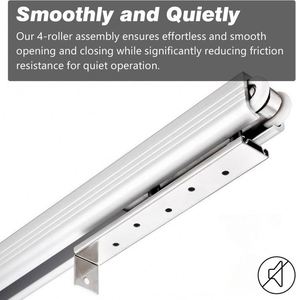 Kit de porte coulissante WEKIS en aluminium noir durable, fermeture douce, montage au plafond, pour salon, chambre, cuisine, rangement extérieur - Product Image 2