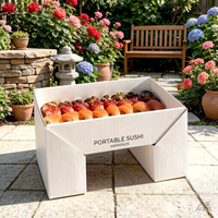 Boîte de rangement modulaire démontable en carton ondulé, biodégradable, écologique et de qualité alimentaire pour sushis, pizzas et emballages pratiques