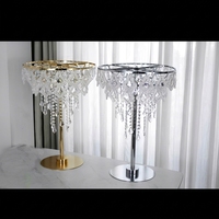 Centre de table moderne pour mariage, fournitures de fête, support à fleurs en verre transparent et métal doré/argenté, centres de table de mariage