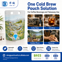 Pochette personnalisée imprimée pour Cold Brew 3L, sac réutilisable à fond plat avec poignée de transport et robinet inférieur pour les cafés