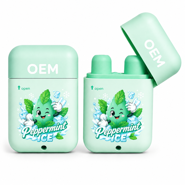 Double Hole Aromatherapy Nasal Inhaler Peppermint Ice Theme Strong Menthol Customizable Flip Cover Icy Refreshment Stick