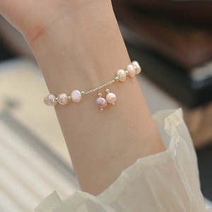 Pulsera de Perlas Naturales Estilo Barroco para Niñas, Elegante Brazalete de Cuentas - Product Image 6