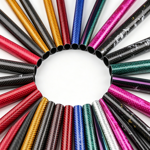 Tube en fibre de carbone OEM, motif marbré, logo imprimé, sergé 3K, finition brillante, robuste, personnalisé - Product Image 1