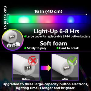 Articles de fête dans l'obscurité : 3 modes, lumières LED clignotantes colorées, fournitures de fête néon - Product Image 3
