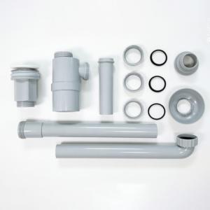 Set Scarico <span class=keywords><strong>Lavabo</strong></span> Stile Industriale Grigio Opaco, Kit <span class=keywords><strong>Sifone</strong></span> a Bottiglia G1 1/4" con <span class=keywords><strong>Sifone</strong></span> Anti-Odore Ecologico per Bagno e Hotel - Product Image 4