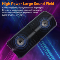 Speaker Nirkabel Ganda 30W 2 in 1 Portabel yang Dapat Dibagi, Speaker Portabel Magnetik dengan Pegangan, Lampu RGB, TWS Pairing