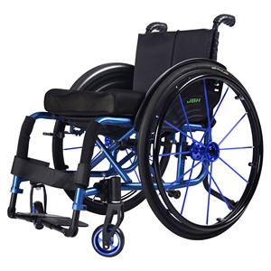 JBH S002 Carrozzina Manuale in Lega di Alluminio di Alta Qualità Sportiva e da Tempo Libero Leggera e Rigida Certificata <span class=keywords><strong>CE</strong></span> 60-100kg Ruote 4" 24" - Product Image 2