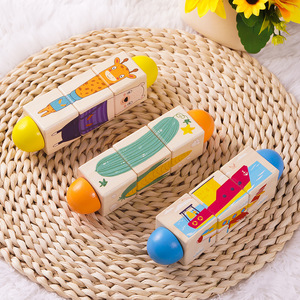 Bloques de construcción de madera para niños pequeños, juguete educativo con rompecabezas giratorio de 17x4,3x4,3 cm para niños de 4 a 6 años - Product Image 3