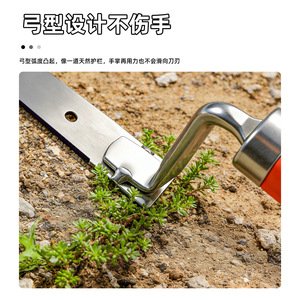 Couteau à désherber Yocan 100 mm, lame droite en acier inoxydable épaissi pour jardin, vignoble, ameublissement du sol et élimination des mauvaises herbes - Product Image 3