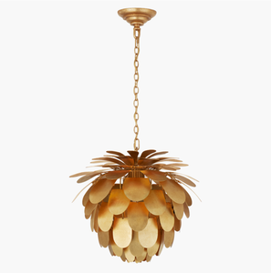 Antique Brass Farmhouse Style Hanging Lamp <strong>Pineapple</strong> Chandelier Danish Pine Cone Pendant <strong>Light</strong> Ceiling <strong>Light</strong> - Product Image 4