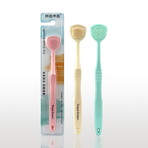 Raschietto per linguetta in Silicone e plastica raschiatore per Lingua raschietto per linguetta con pennello Blister-cartoncino - Product Image 1