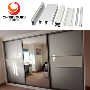Nhà máy tùy chỉnh tủ quần áo cửa kính khung nhôm hồ sơ trượt tủ quần áo cửa đường ray - Product Image 5