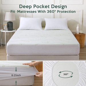 Protège-<span class=keywords><strong>matelas</strong></span> imperméable à 100 % avec design à poches profondes, surface en viscose de bambou et support en TPU, 36O °   Protection - Product Image 1