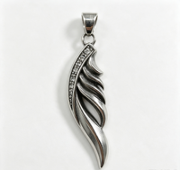 Collier pendentif ailes d'ange en diamant avec chaîne en titane style bambou pour homme et femme, cadeau rétro