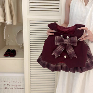 Child Star Autumn Winter Korean Girls Pleated Skirt Set Thickening Cotton Three Piece Outfit - Product Image 3