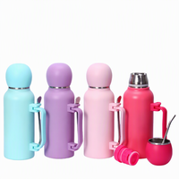 Bouteille isotherme grande capacité 1300 ml en acier inoxydable 304 avec poignée et paille, portable pour l'extérieur, vente en gros