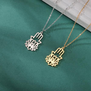 สร้อยคอดอกบัวโยคะพระพุทธเจ้านำโชคเครื่อง<span class=keywords><strong>ป</strong></span>ระดับสแตนเลสเครื่องรางทางจิตวิญญาณ - Product Image 2