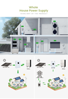 Batterie solaire LiFePO4 tout-en-un LP 15 kWh 30 kWh, onduleur hybride 10 kW, système de stockage d'énergie domestique empilable IP54