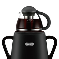 Bouilloire électrique HALEY noire 4,5 L 2300 W, ensemble de samovar turc pour la préparation du thé, pour usage domestique et hôtelier