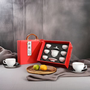 Juego de té de Kung <span class=keywords><strong>Fu</strong></span> Oriental, caja de regalo completa, venta al por mayor, tazón de tapa simple, taza de té con regalo de mano, juego de té de cerámica, regalo personalizado - Product Image 3