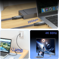 Câble USB-C vers USB-C ULT-unite 4K 60Hz 20 Gbps, transfert de données, 1 m, 2 m, 240 W, charge rapide, câble de données tressé, 3 mètres, 5 mètres, personnalisé