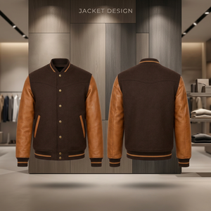 Mens Wool Body Varsity Jacket Leather Sleeves Embroidered Letter <b>Patches</b> Classic College Winter Outerwear Wholesale Supplier - Product Image 2