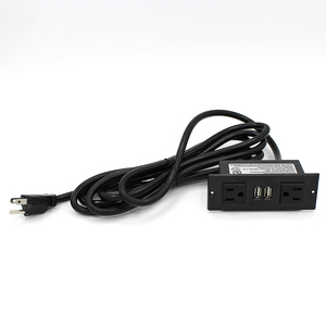 Regleta de Enchufes Empotrada Estándar de EE. UU. con Enchufe Plano, 2 Tomas de Corriente Alterna y Puertos USB Dobles, Toma de Corriente Oculta para Escritorio, Hogar y Oficina - Product Image 4