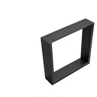 Socle de table rectangulaire noir en métal pour table à manger