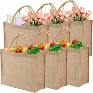 Wholesale Grocery Shopping Party Travel Organic Burlap Gift Tote Reusable Multi-Size Mini Jute Bags - Product Image 1