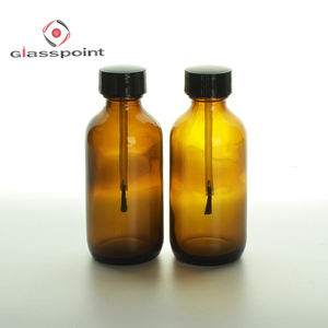 Bouteilles en verre ambré de 4 oz de haute qualité en gros, délai de livraison court - Product Image 1