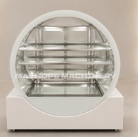 Réfrigérateur de présentation de gâteaux de conception ronde en verre, dernier design, vitrine de pâtisserie, réfrigérateur