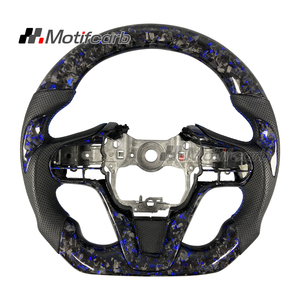 Volante de Fibra de Carbono Forjado Azul Personalizado para Lexus LC 500 500h Coupé 2016-2026 con Empuñaduras de Cuero Perforado Negro - Product Image 1