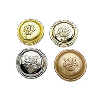 Style britannique décoratif bouton en métal mode couronne pour parfum manteau Tweed tricoté pull en alliage de Zinc boucle dentelle petit jean