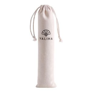 Sacs à cordon en toile de coton blanc écologique pour vaisselle en paille de bambou avec impression de logo personnalisé, petits sacs longs en coton et lin - Product Image 6