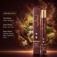 Vente en gros de mini-parfums arabes de luxe, vaporisateur original pour femmes, avec des notes florales fraîches, des agrumes et de l'oud, parfum longue durée