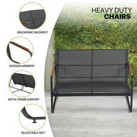 Conjunto de sofá de muebles de Patio de 4 piezas, juego de conversación de jardín de tela Teslin para exteriores para patio trasero