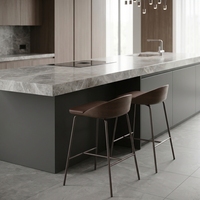 Tabouret de bar en bois de chêne massif, finition en noyer noir de qualité supérieure, chaise pivotante, tabouret de comptoir luxueux rembourré avec repose-pieds en acier inoxydable doré